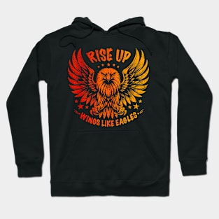 Flying Eagle with Slogans and Stars Hoodie